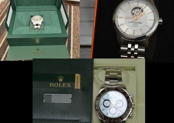 Watches seized by the PSNI in Armagh on July 13, 2016