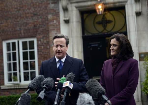 David Cameron at Stormont House with Theresa Villiers. 


Pic Colm Lenaghan/Pacemaker