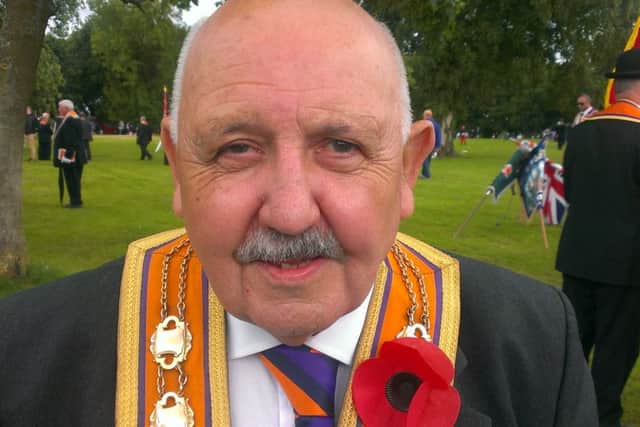 George Chittick, County Grand Master Belfast, at the Field at Barnetts Park, July 12 2016