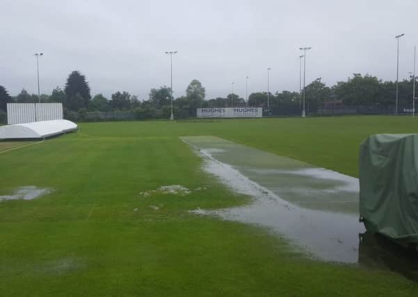 The damp picture at Belmont this afternoon after torrential rain hit Belfast on Friday morning