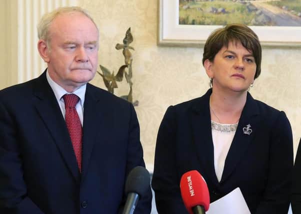 Arlene Foster and Martin McGuinness together at Stormont last month