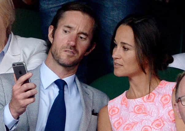 James Matthews and Pippa Middleton on day nine of this year's Wimbledon Championships at the All England Lawn Tennis and Croquet Club. Photo: Anthony Devlin/PA Wire