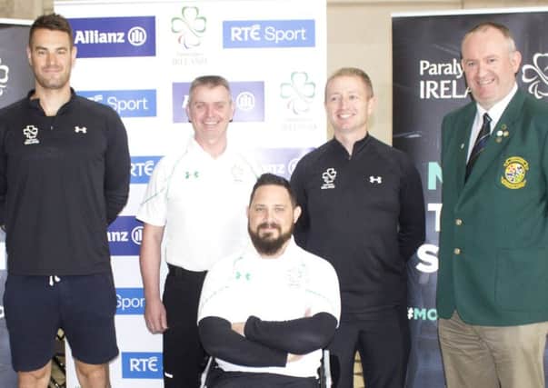 Philip Eaglesham (centre) with Irish Paralympic team representatives