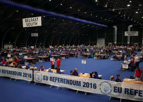 Brexit referendum, Belfast count above, was not a regional election