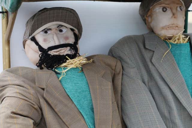 Co Kerry TD's Danny (left) and Michael Healy Rae are mimicked at the Durrow Scarecrow Festival, which takes place annually in Durrow, Co. Laois, Ireland