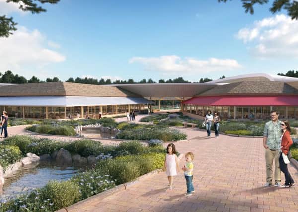 Undated handout artist's impression issued by Center Parcs of how north entrance to the Village Centre at their Longford Forest resort will look, after Ireland's first Center Parcs holiday resort has been given final approval by planners. PRESS ASSOCIATION Photo. Issue date: Wednesday July 27, 2016. About 1,000 people, mostly aged 18-24 and local, will be employed at the forest village near Ballymahon, Co Longford when it opens in 2019. See PA story TOURISM CenterParcs Ireland. Photo credit should read: Center Parcs/PA Wire

NOTE TO EDITORS: This handout photo may only be used in for editorial reporting purposes for the contemporaneous illustration of events, things or the people in the image or facts mentioned in the caption. Reuse of the picture may require further permission from the copyright holder.