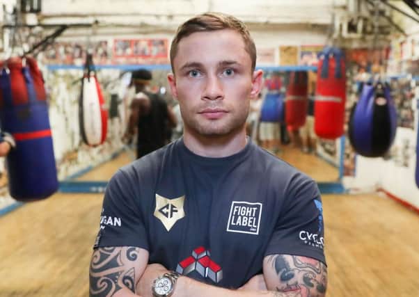 Carl Frampton pictured training at Church Street Boxing Club in New York ahead of his WBA featherweight title fight against Leo Santa Cruz in New York on Saturday night. Photo: William Cherry