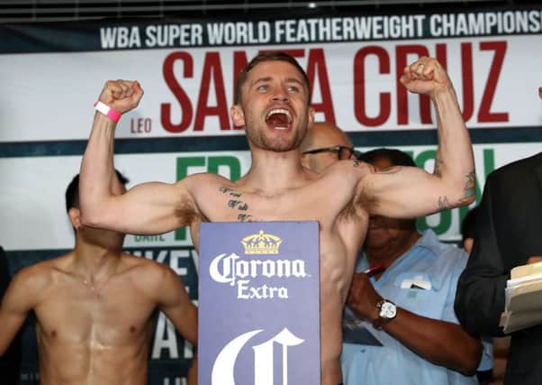 Carl Frampton at Friday's weigh-in