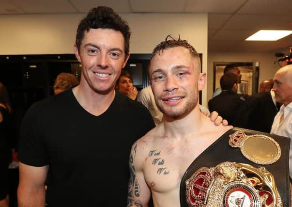 Rory McIlroy with Carl Frampton after his win