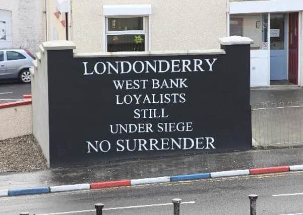 Mural in the Fountain area on the Foyle's west bank; a Protestant enclave