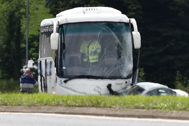 The scene of the crash on the A1