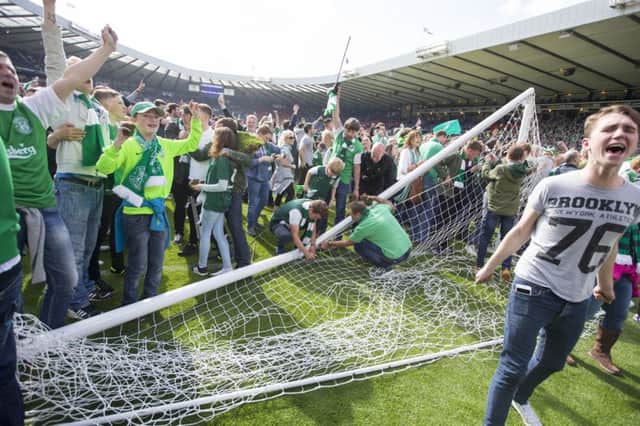 A pitch invasion marred the end of last season's Scottish Cup final
