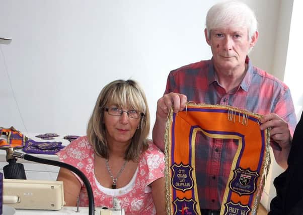 Wilson Sherrard and his wife Ann pictured making UK City of Culture 2013 collarettes in Londonderry
