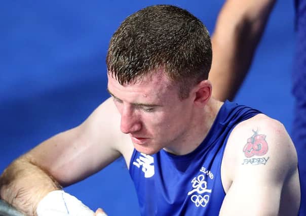 A gutted Paddy Barnes after crashing out of the Olympics yesterday