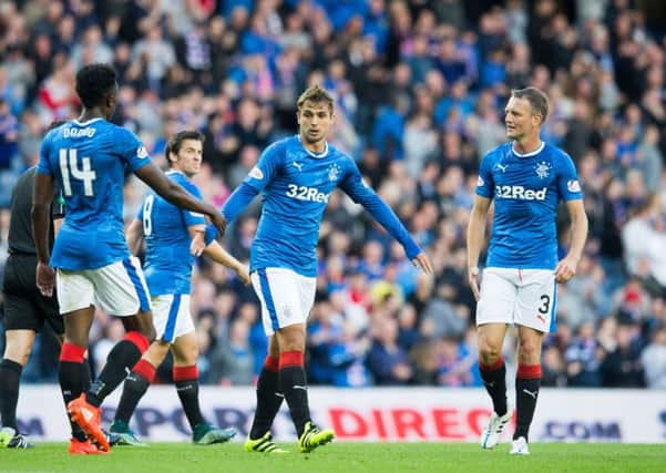 Rangers' Niko Kranjcar celebrates scoring his side's first goal
