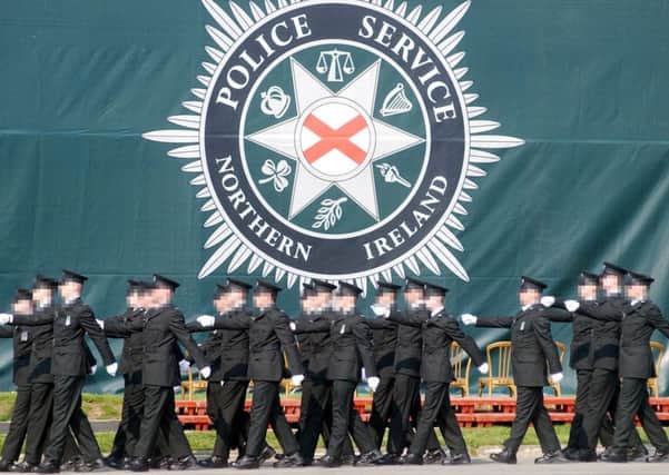 New recruits of the Police Service of Northern Ireland during a graduation ceremony in Belfast.
 Picture: Stephen Davison/Pacemaker