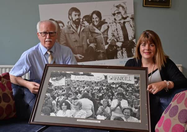 Gerry Grehan, chairman of the Peace People, with his daughter Clare Grehan-Toland