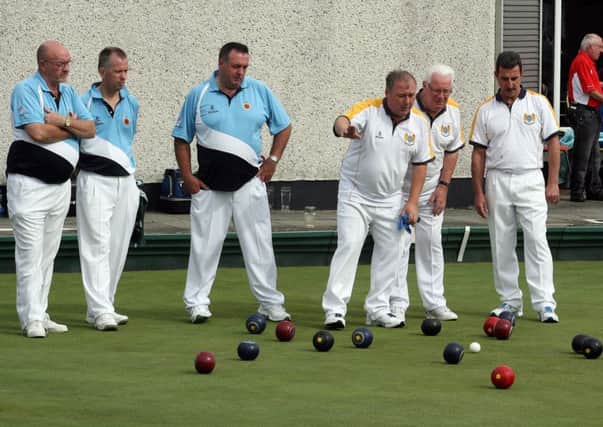 Action between Belmont and Ballymena at last weekends NIPGL Championship Finals at Forth River Bowling Club