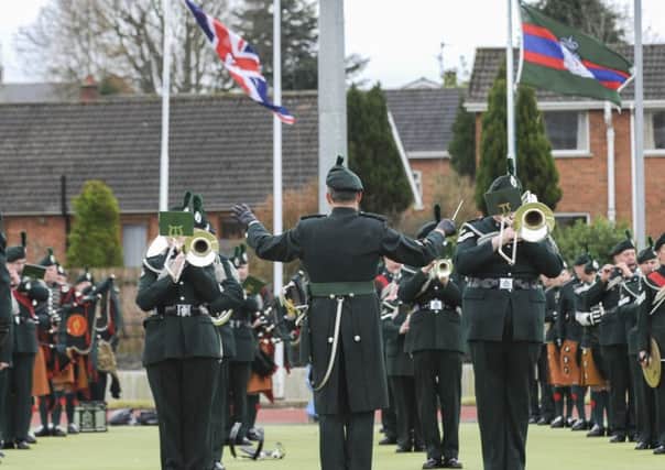 The Band, Bugles, Pipes and Drums of the Royal Irish Regiment will be taking part in the event