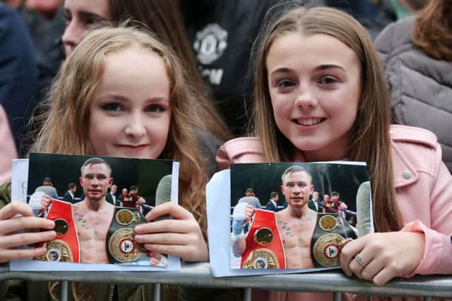 These two young fans got a chance to see their hero