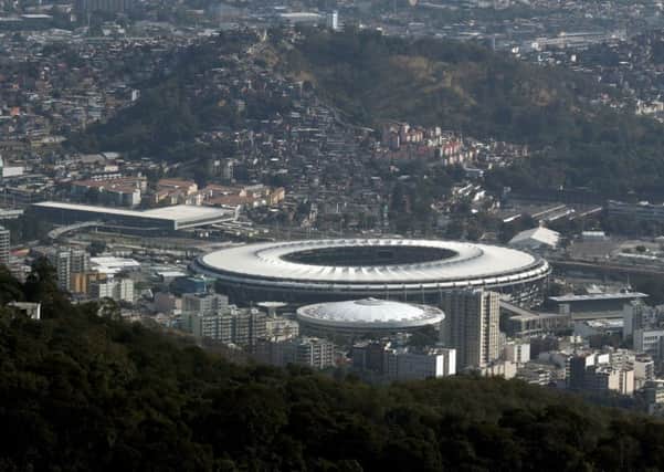 Ggeneral view of the Maracana Stadium from the hillsides in Rio de Janeiro