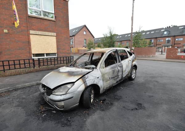 A car was found burnt out in the Ormeau Embankment area of south Belfast yesterday