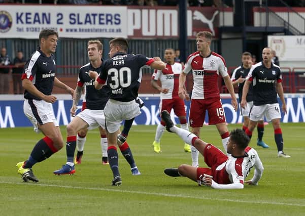 Harry Forrester breaks the deadlock against Dundee on Saturday