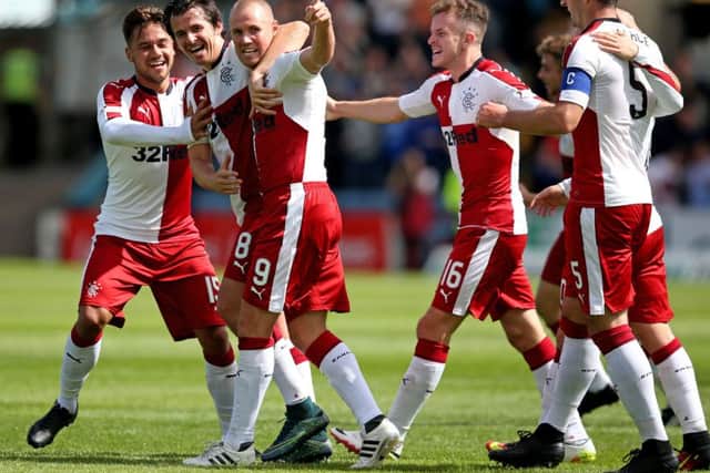 Kenny Miller celebrates Rangers' second goal