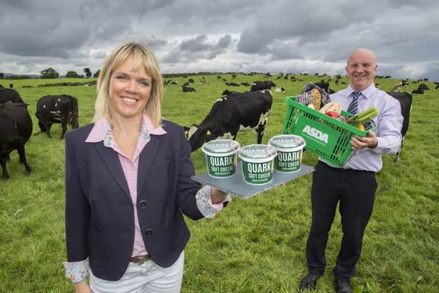 Caroline Martin of Dale Farm with Asda buyer Brian Conway