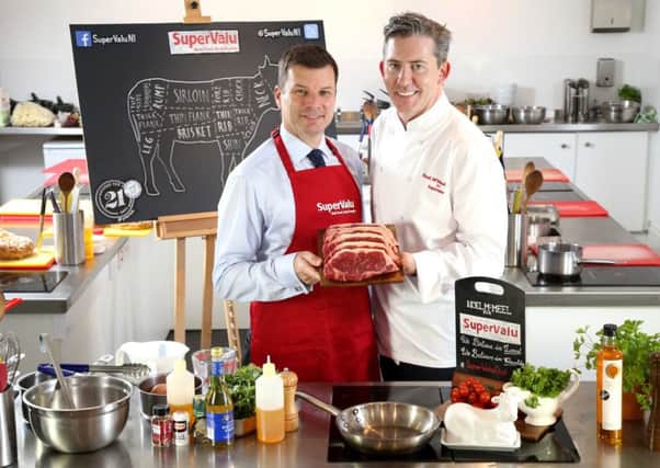 Nigel Maxwell, SuperValu sales director with chef Noel McMeel