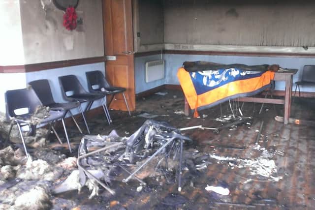 Pictures emerge of arson aftermath at Orange hall in Co Londonderry