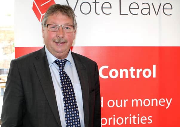 DUP MP for East Antrim Sammy Wilson at a Vote Leave talk in Co Antrim. Picture Matt Bohill