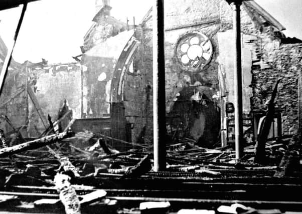 Undated handout photo issued by the Church of Scotland of damage caused to Bearsden South Church near Glasgow, as a wartime ledger has revealed around 800 Church of Scotland buildings were damaged in the Second World War