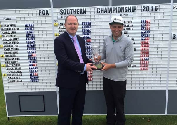 Neil OBriain pictured with Gavin Hunt, Golf Manager at Powerscourt Golf Club