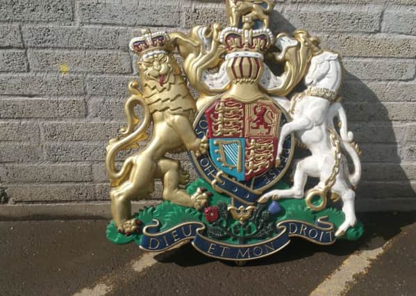 The 'Coat of Arms' left at the civic amenity site in Limavady. Photo: Alan Robinson