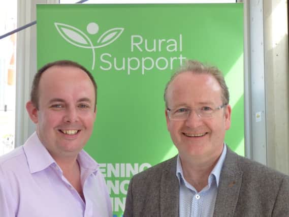 Des Kelly, Partner in CavanaghKelly pictured with Jude McCann, Chief Executive of Rural Support.