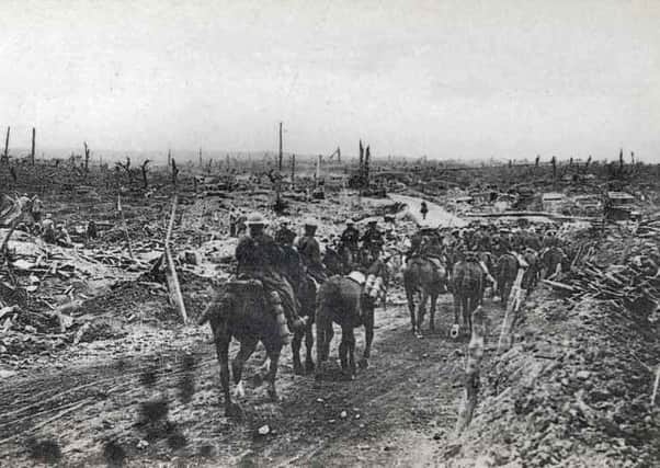 Undated image showing the devastated site of the village of Guillemont - the scene of a fierce WWI battle involving Irish troops