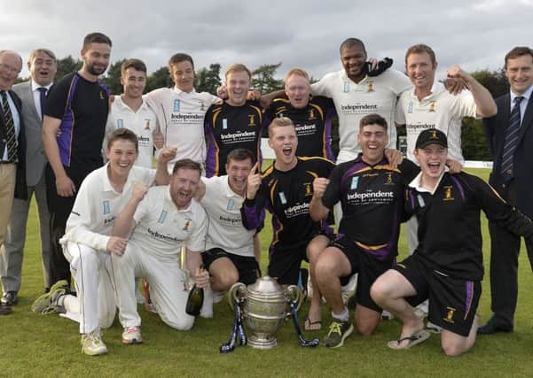 Mandatory Credit: Rowland White PressEye
Cricket:  NCU Premier League
Teams: Instonians v Waringstown
Venue: Shaw's Bridge
Date: 30th August 2016
Caption:  Instonians celebrate winning the League after defeating Waringstown