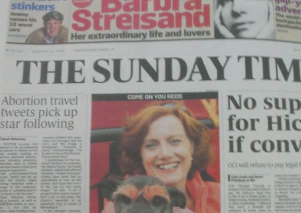 Front cover of Irish edition of the Sunday Times August 21 2016