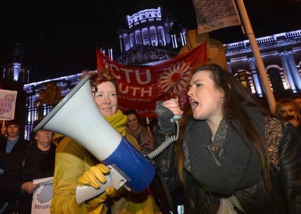 The issue of abortion has sparked numerous demonstrations, such as this pro-choice one in Belfast in January
