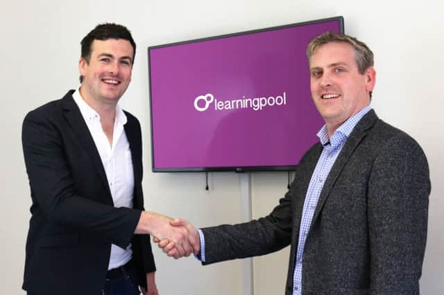 Mind Click managing director Sean Reddington, right, pictured with Learning Pool chief executive  Paul McElvaney
