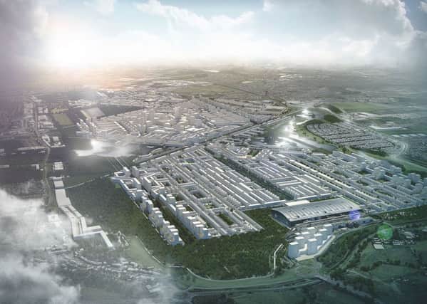 An artists impression of a design by Rick Mather Architects of Heathrow City, a 190,000-home town that would spring up if the west London airport closes. Photo: GLA/PA Wire
