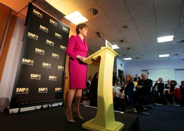 First Minister Nicola Sturgeon speaks at an event in Stirling, where she launched a fresh bid to convince Scots to back independence. Photo: Andrew Milligan/PA Wire