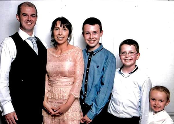 (left to right) Alan Hawe with his wife Clodagh and their children Liam, 13, Niall, 11 and Ryan, six, who died in a suspected murder-suicide at their countryside house in Co Cavan