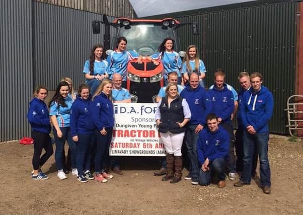Dungiven YFC members with sponsor D A Forgie at the tractor run