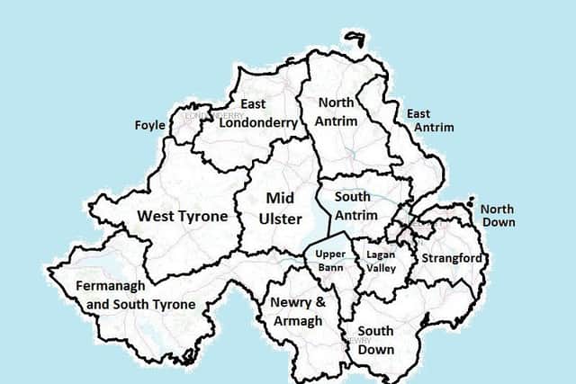 Picture of the Province's current Westminster / Assembly boundaries