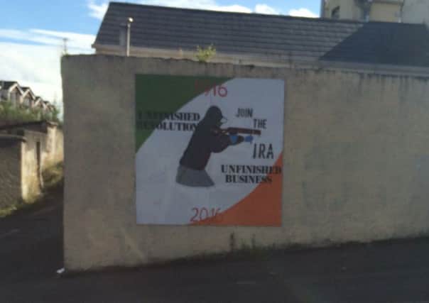 A 'join the IRA' mural that has appeared in Londonderry

Pic date: 05-09-16