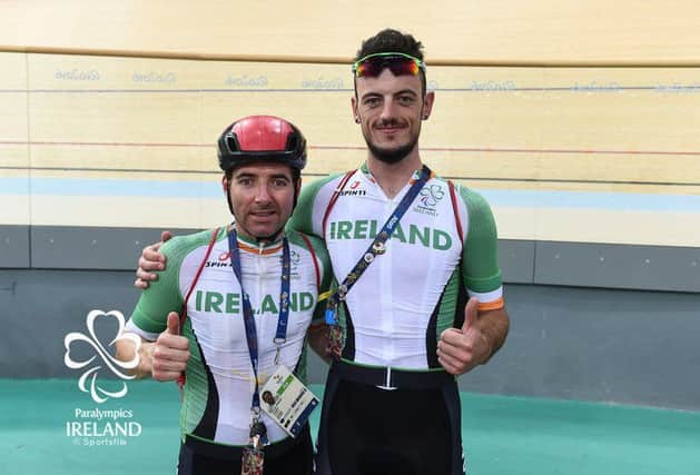 Damien Vereker of Ireland, left, along with his pilot Sean Hahessy. Photo by Diarmuid Greene/Sportsfile