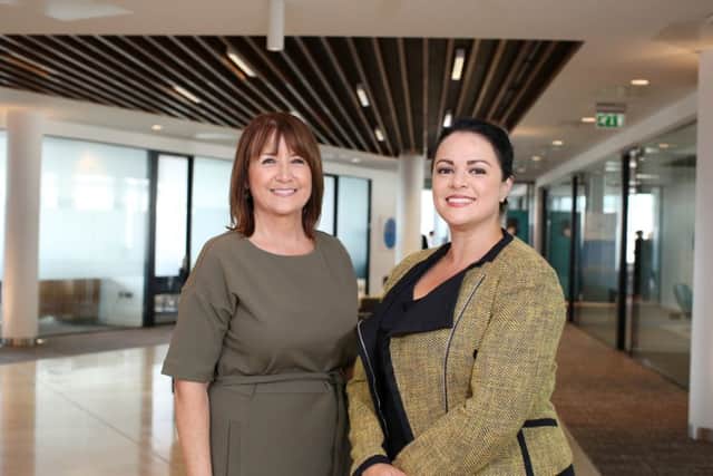 Northern Ireland Chamber CEO Ann McGregor, left, pictured with  Natasha Sayee, head of public affairs at SONI