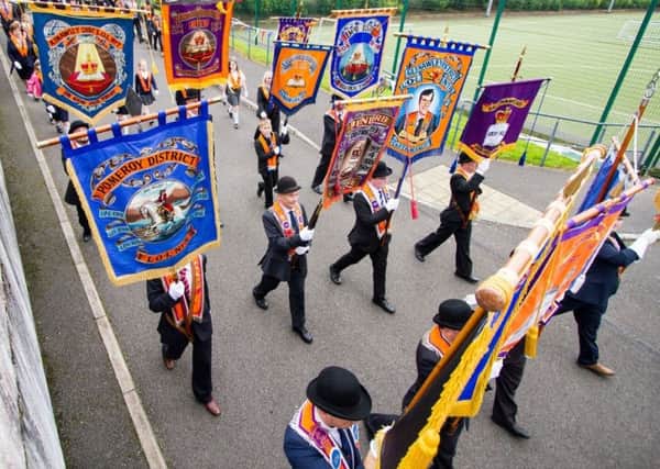 On the march in Fivemiletown on Saturday